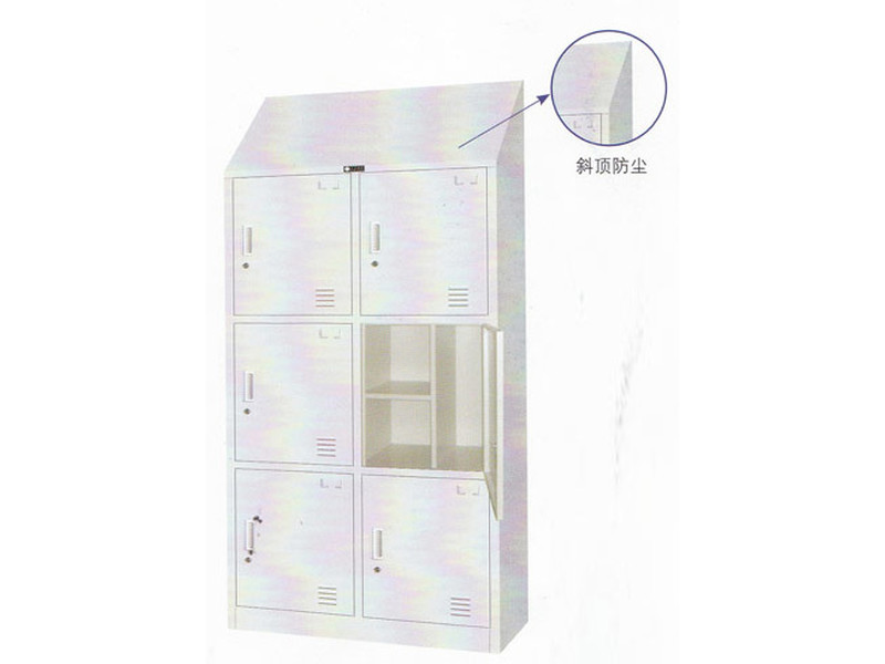 四平食品企業(yè)斜頂更衣柜